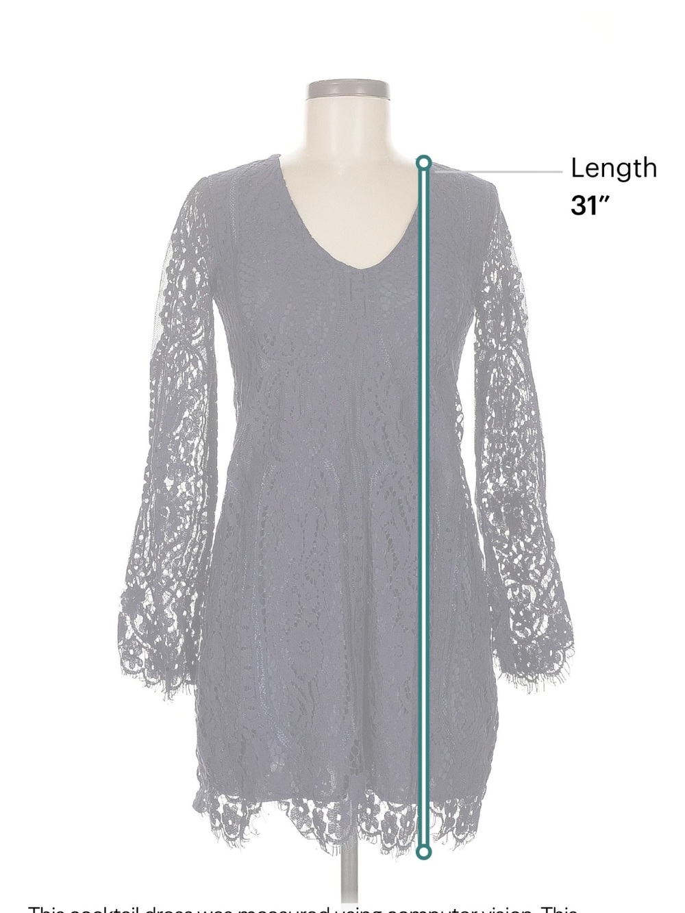 Francesca's Collections Navy Lace Long-Sleeve A-Line Dress - Picture 6 of 6